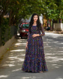 Beautiful Bandhani Digital Print Party Gown for a Fancy Look