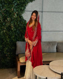 Party Wear Silk Coding Work Fully Stitched Plazo Suit Set
