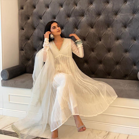 Faux Georgette Crush Anarkali Style Gown