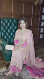 Beautifully Embroidered Long Kurti with Sparkling Sequins and Plazzo-Dupatta Combo
