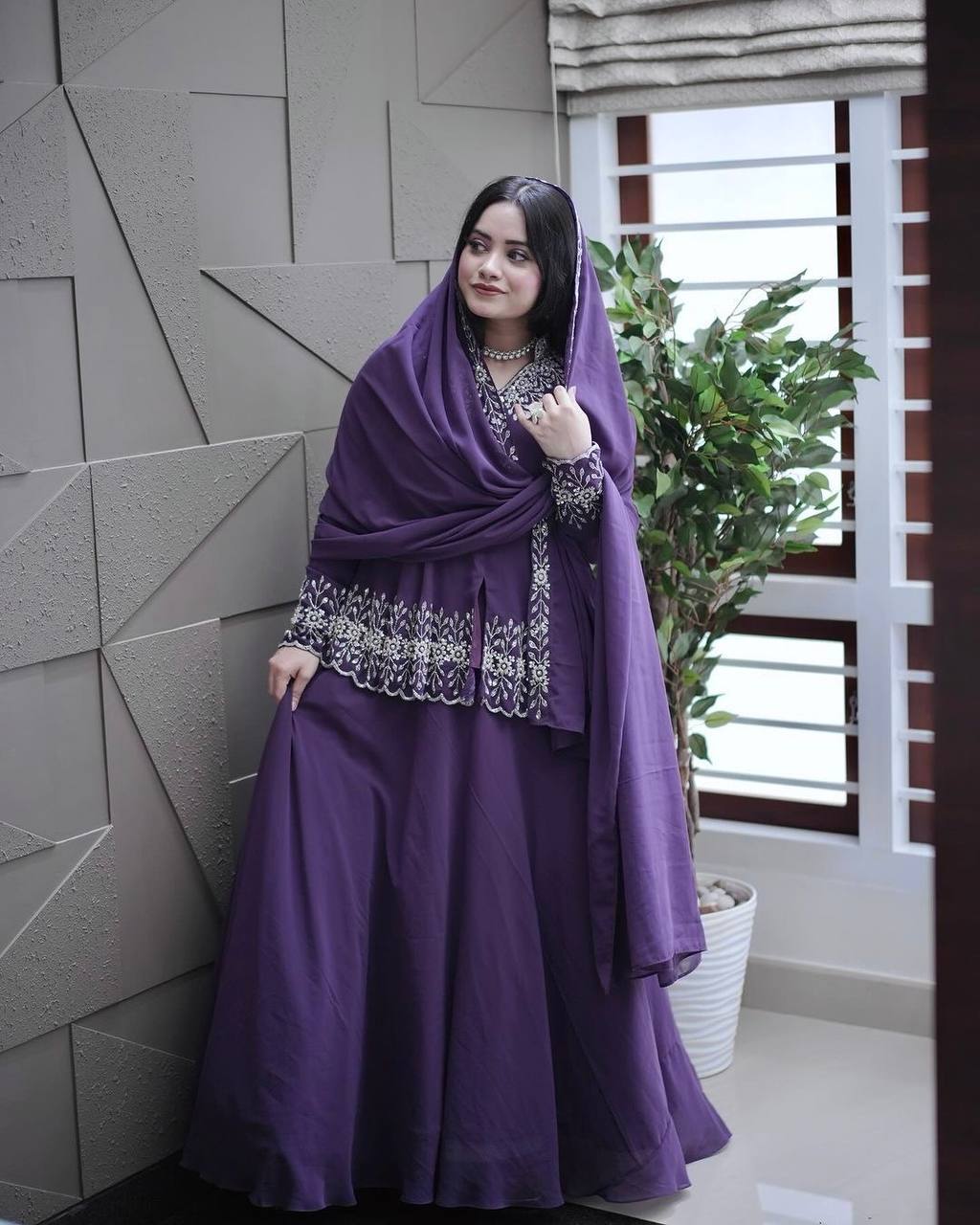 Designer Party Wear Look Top With Lehenga & Dupatta Set.