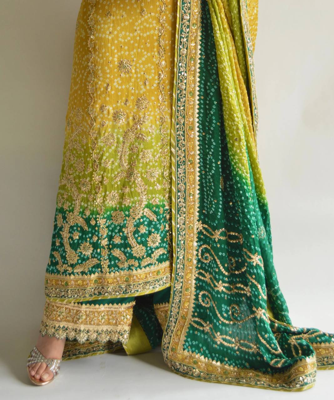 Trendy Faux Georgette Suit with Fancy Sleeve Design and Coordinated Dupatta