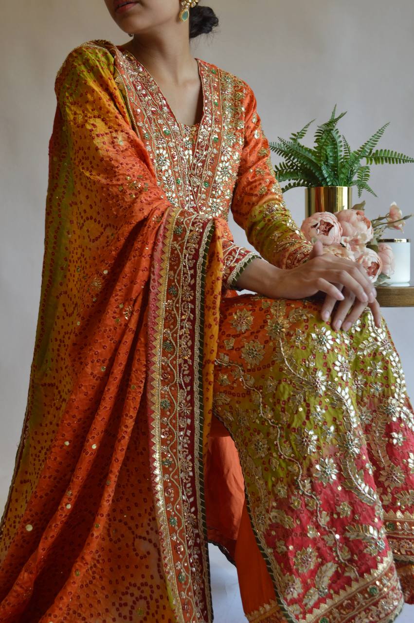 Trendy Faux Georgette Suit with Fancy Sleeve Design and Coordinated Dupatta