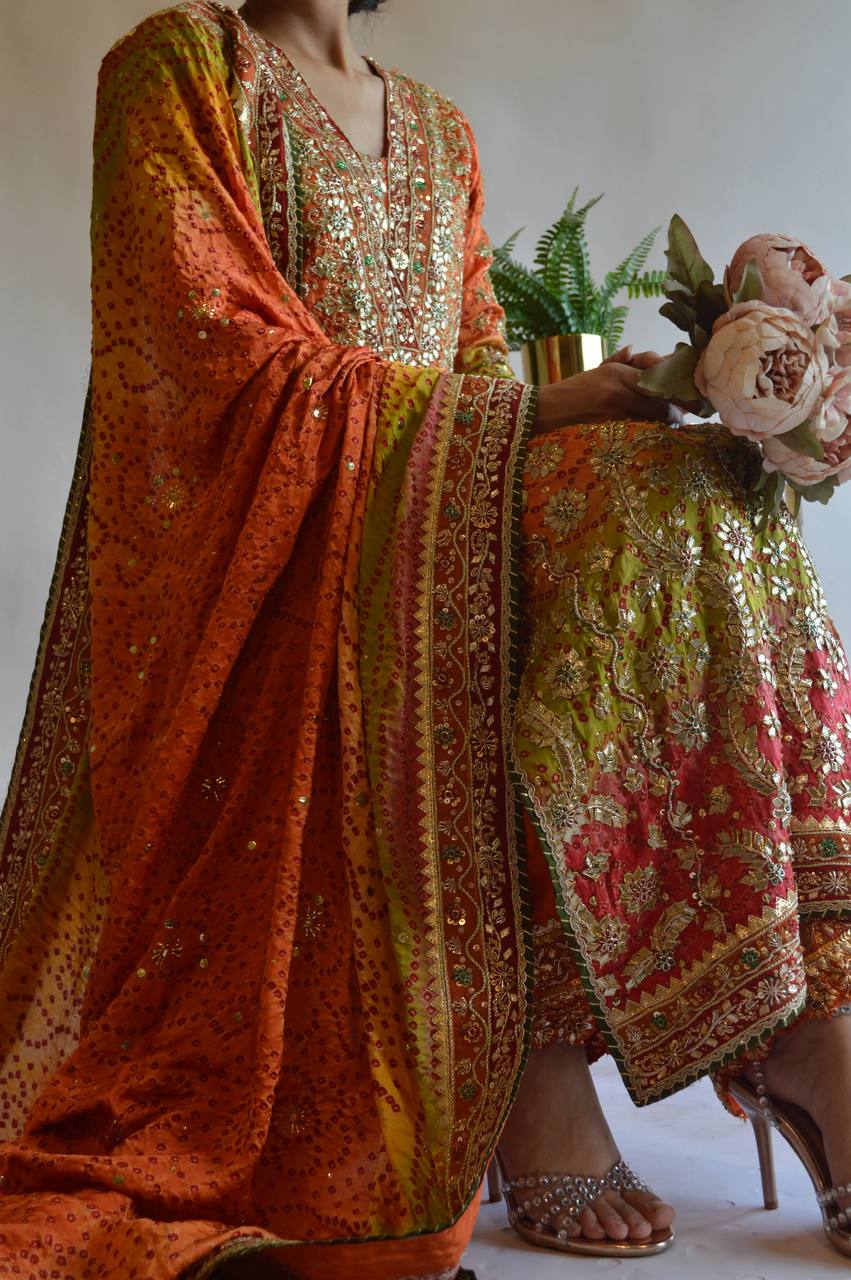 Trendy Faux Georgette Suit with Fancy Sleeve Design and Coordinated Dupatta