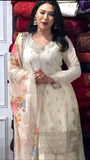 Elegant White Sharara Set with Embroidery & Sequin Detailing