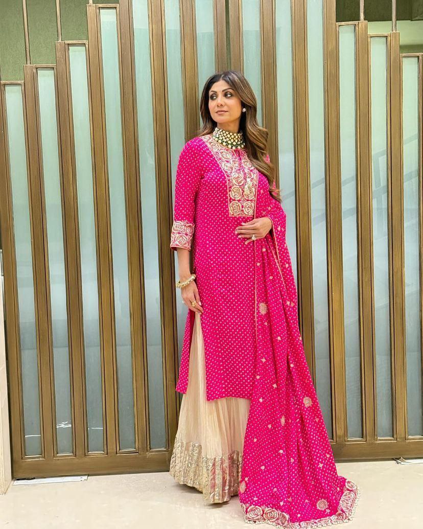 Royal Look Embroidery Work Sharara Suit