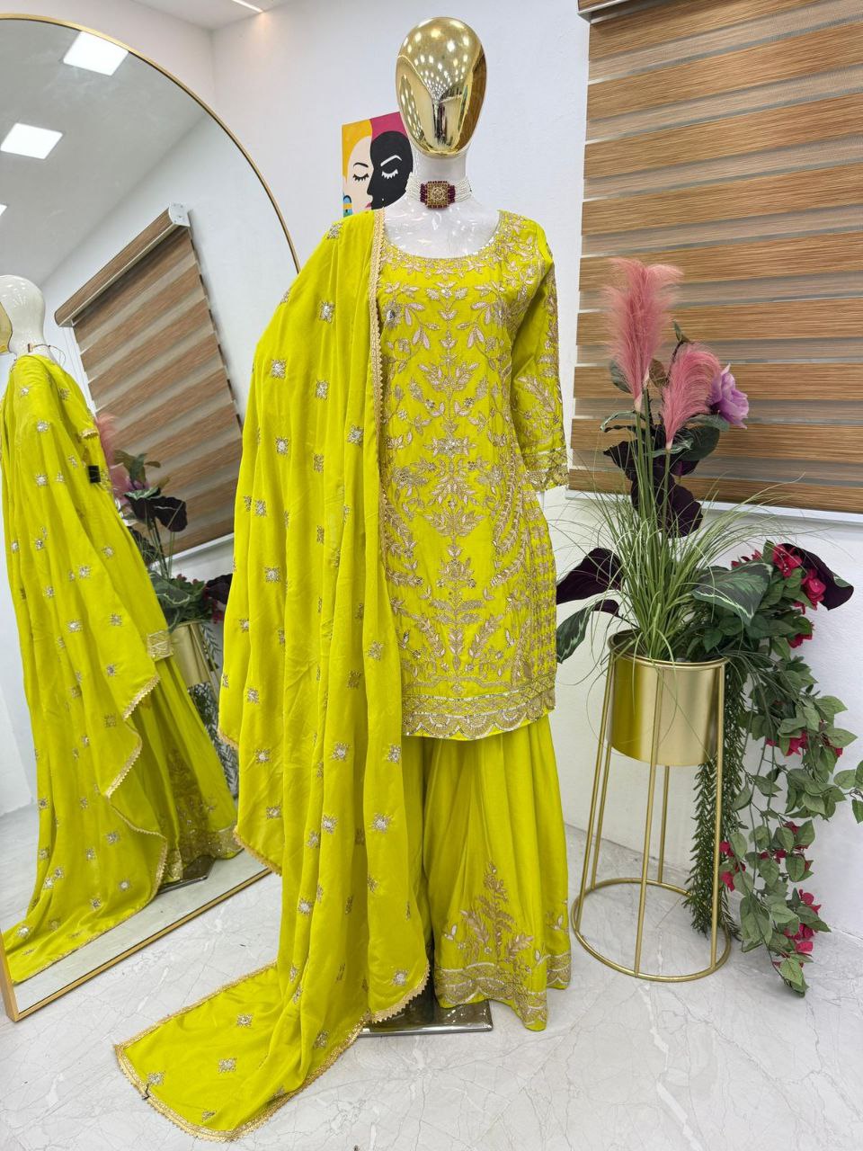 Royal Look Sharara Ensemble with Intricate Embroidery Work