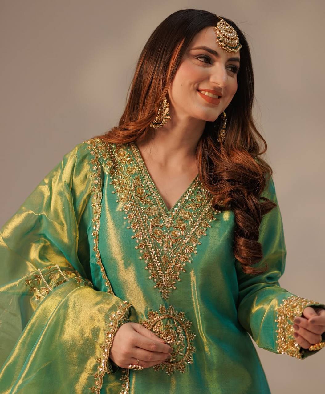 Heavily Embroidered Designer Top-Plazzo Set with Stylish Dupatta