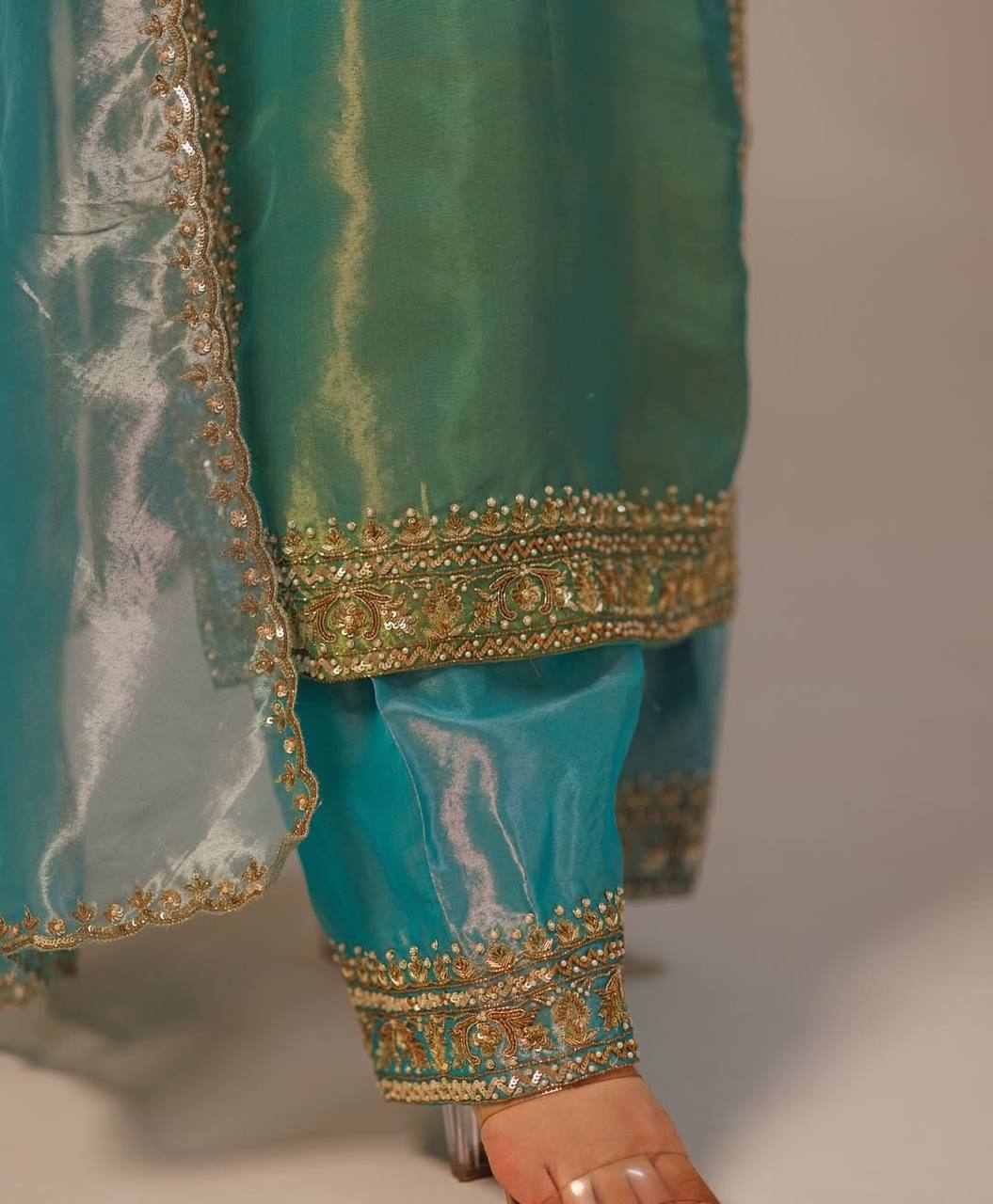 Heavily Embroidered Designer Top-Plazzo Set with Stylish Dupatta