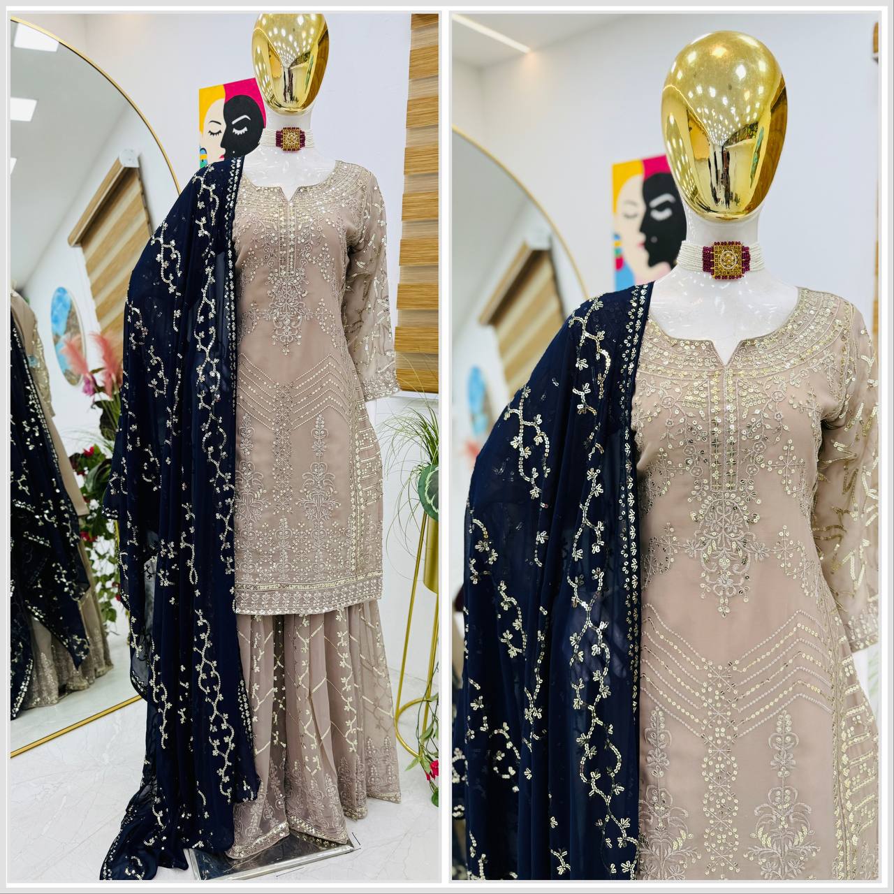Luxurious Party Wear Georgette Sharara Set