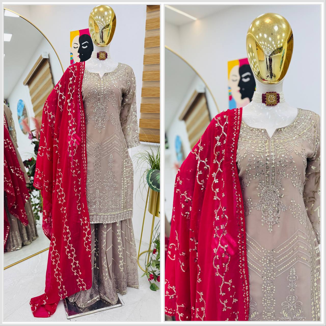 Luxurious Party Wear Georgette Sharara Set