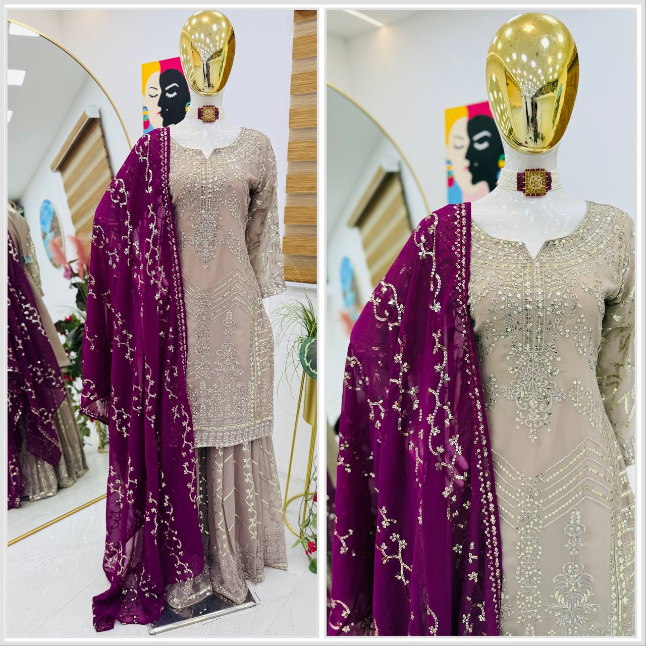 Luxurious Party Wear Georgette Sharara Set