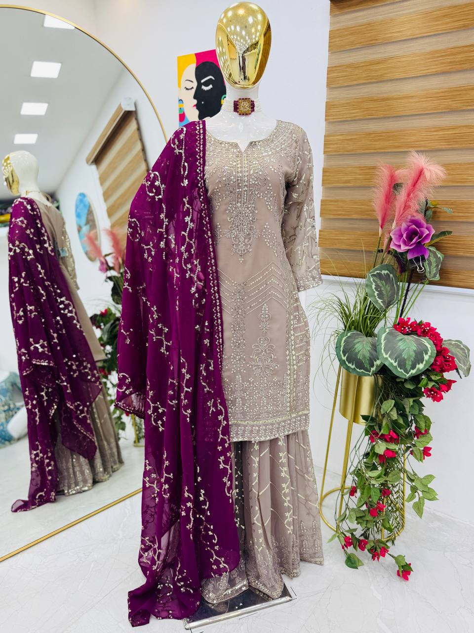 Luxurious Party Wear Georgette Sharara Set