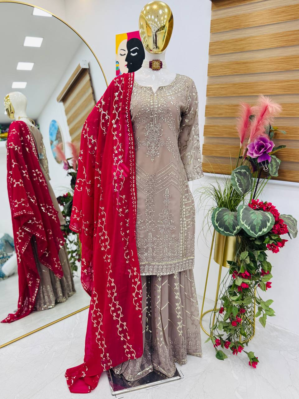 Luxurious Party Wear Georgette Sharara Set
