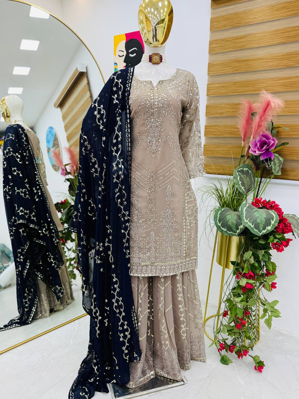 Luxurious Party Wear Georgette Sharara Set