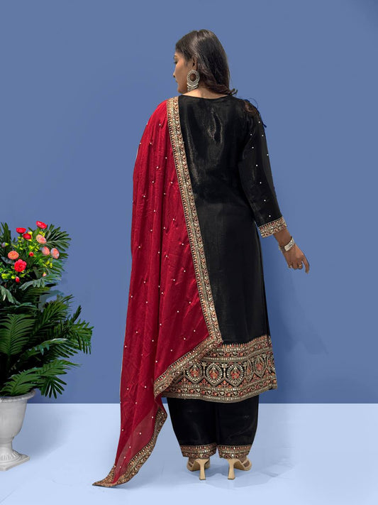 Luxury Ready to Wear Suit with Premium Embroidery and Sequence Accents