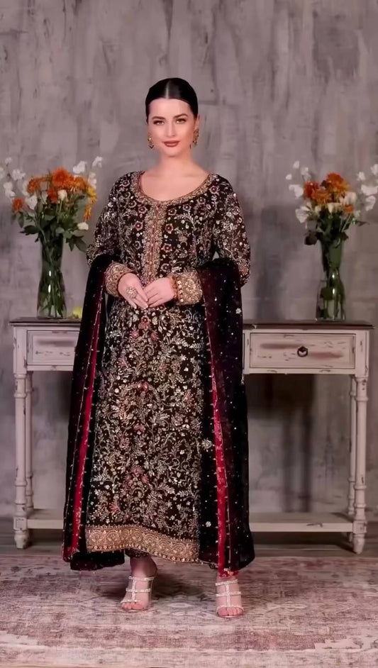 Trending Faux Georgette Embroidered Kurti Set with Sequins and Moti Work