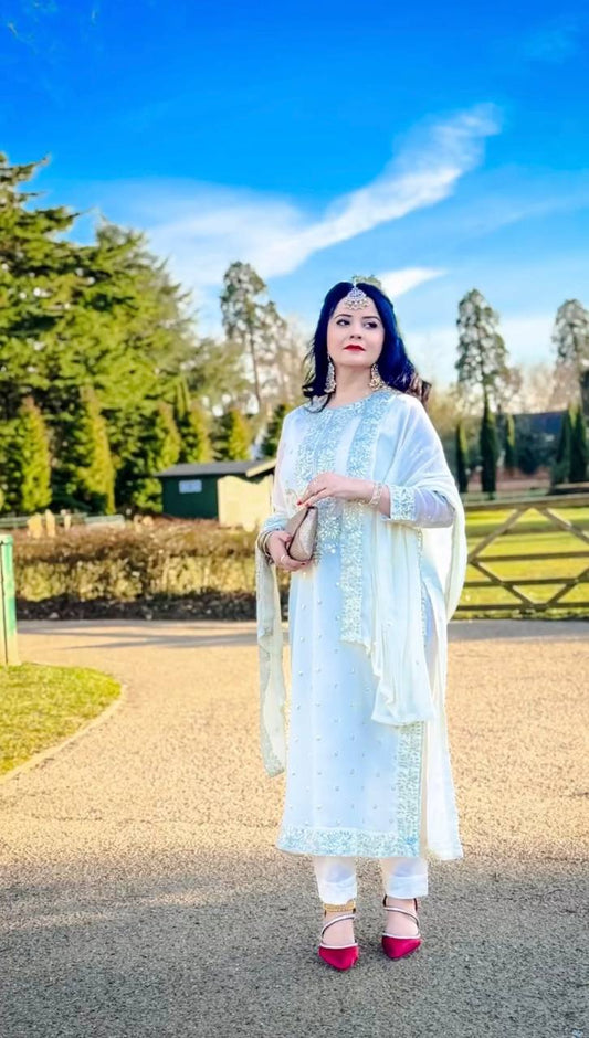 Ready to Wear Designer Set in Heavy Georgette with Sequin Embroidery