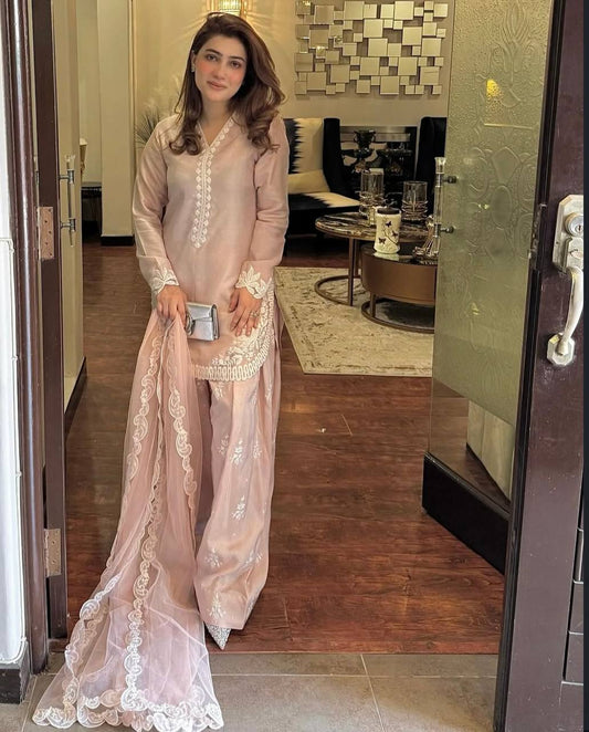 Ruhi -SRK Pure Natural Crepe Silk Farshi Set