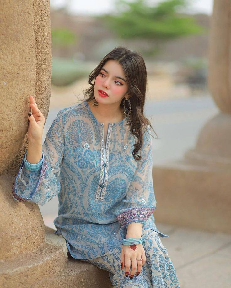 Designer Digital Print Farshi Palazzo Set in Pure Siffon Georgette with Embroidered Dupatta