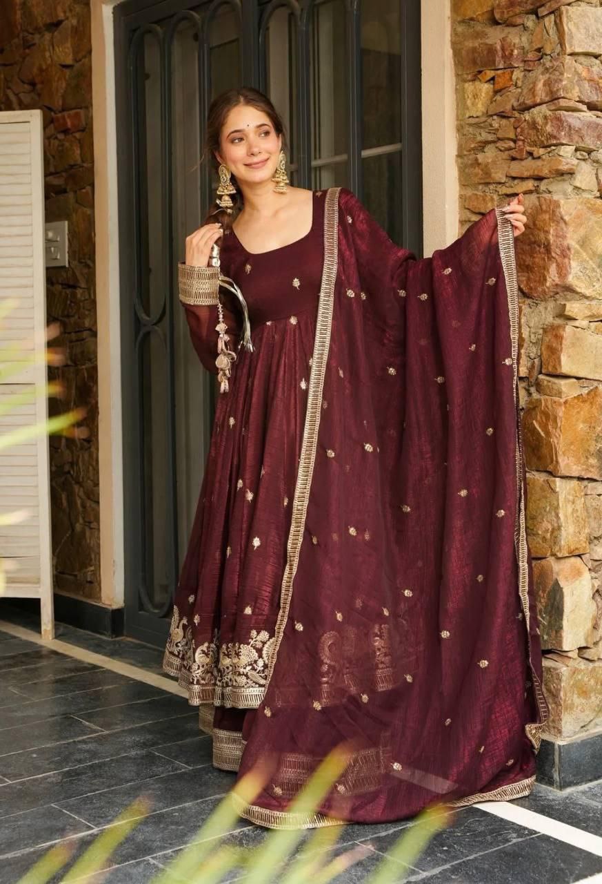 Graceful Gold Crazy Fabric Sharara Suit Set with Intricate Embroidery, Sequence Work, and Coordinated Dupatta