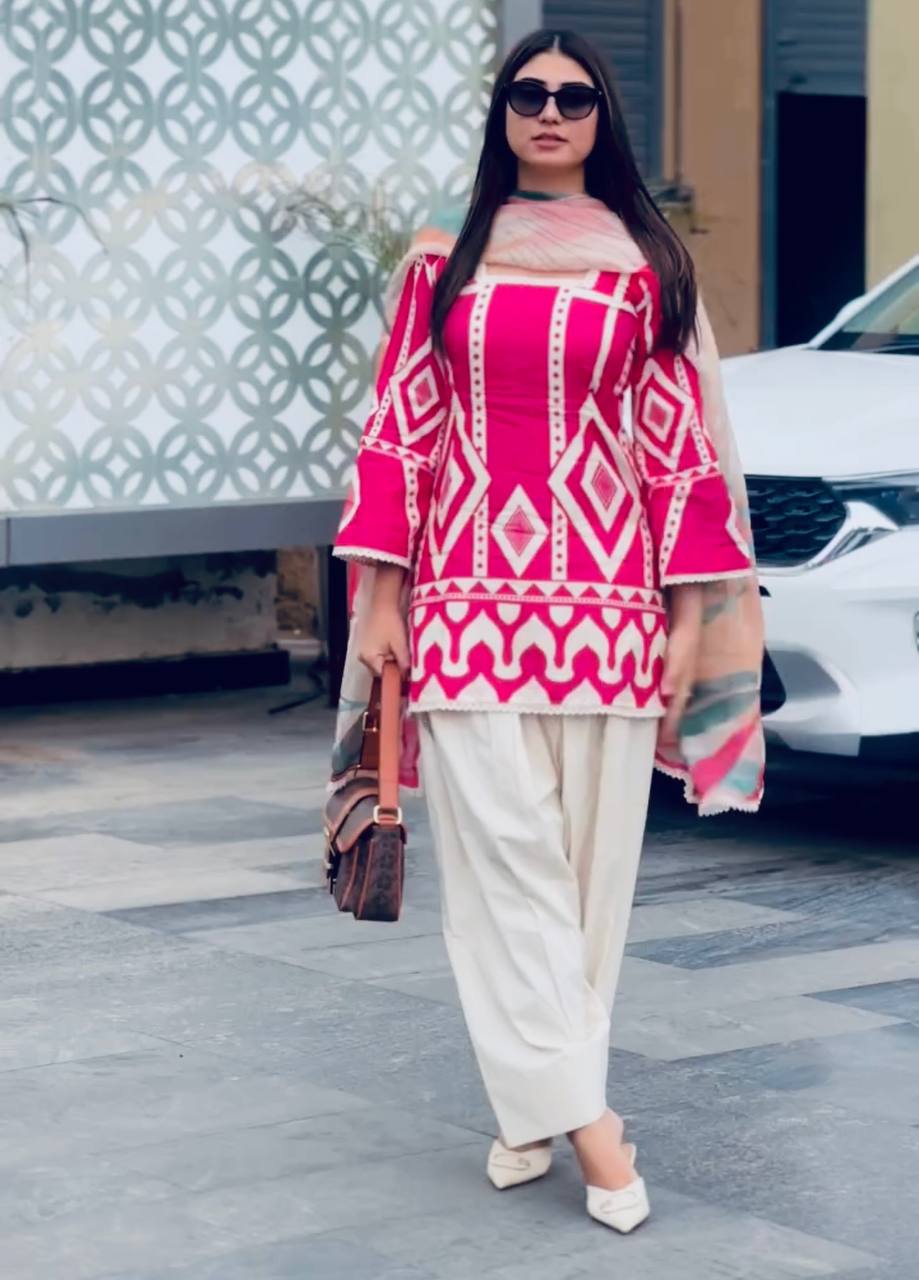Designer Party Wear Co Ord Set in Pure Natural Crepe with Digital Print and Dupatta