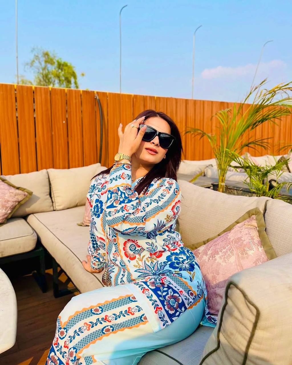 Elegant American Crepe Top and Plazzo Set with Digital Print and Soft Georgette Dupatta