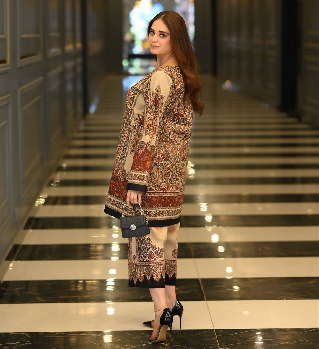 Elegant Natural Crepe Co-ords with Digital Printed Top and Matching Plazzo