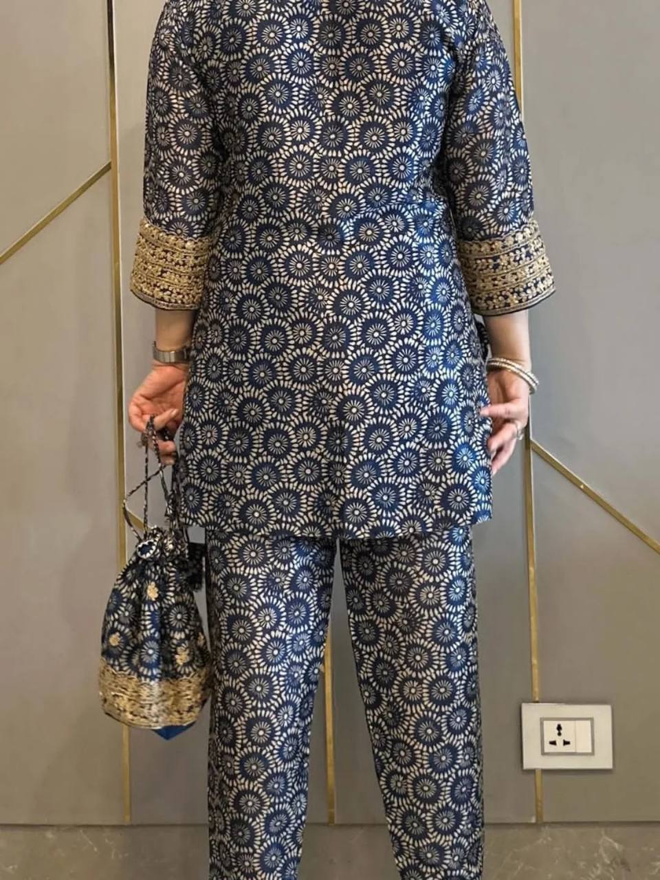 Traditional Digital Printed Dhoti Co-Ords Set in Pure Crepe with Embroidery