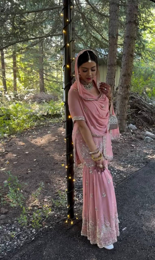 Navira -PD Heavy Faux Georgette Top-Plazzo Suit