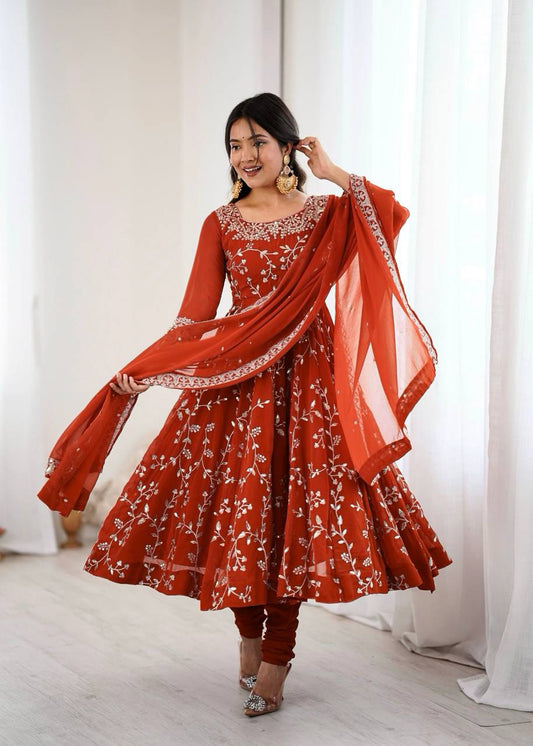 Kavya -SRK Premium Georgette Anarkali and Micro Cotton Churidar