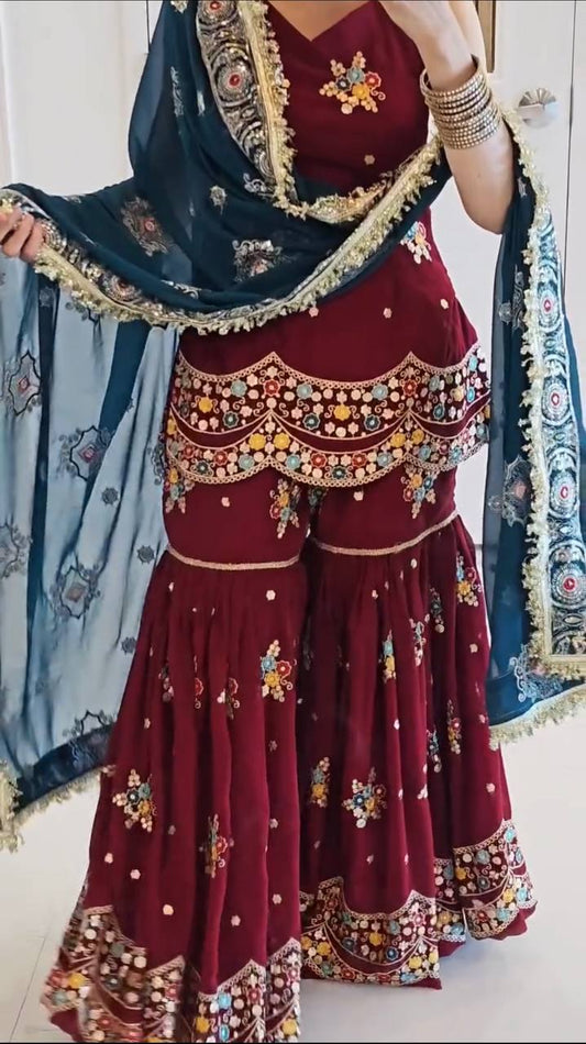 Lavya -NSR Party Wear Look Top-sarara and Dupatta