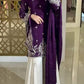 Party Wear Silk Coding Work Fully Stitched Plazo Suit Set