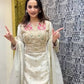 Off White Premium Designer Readymade Top Sharara Plazzo & Dupatta