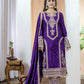 Chinon Silk Embroidered Work Salwar Suit