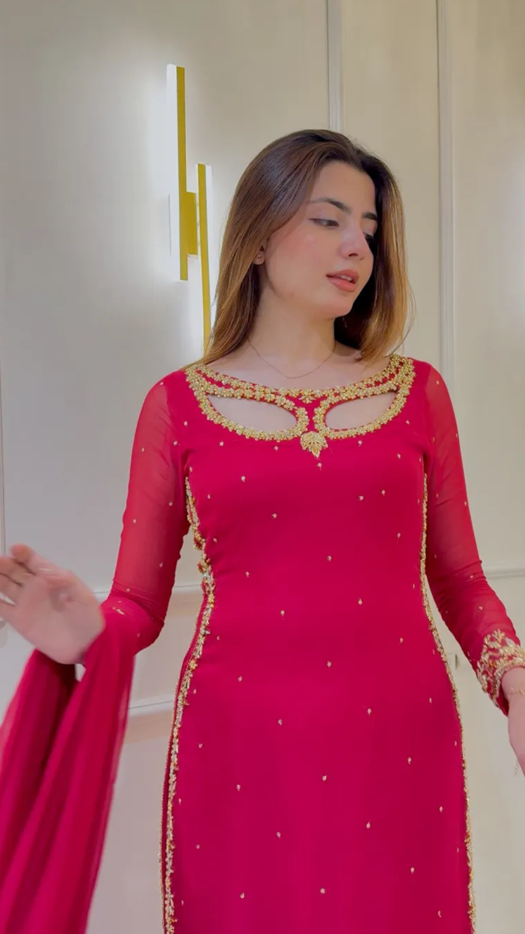 Divya Faux Georgette Palazzo Suite with Sequce work and Dupatta