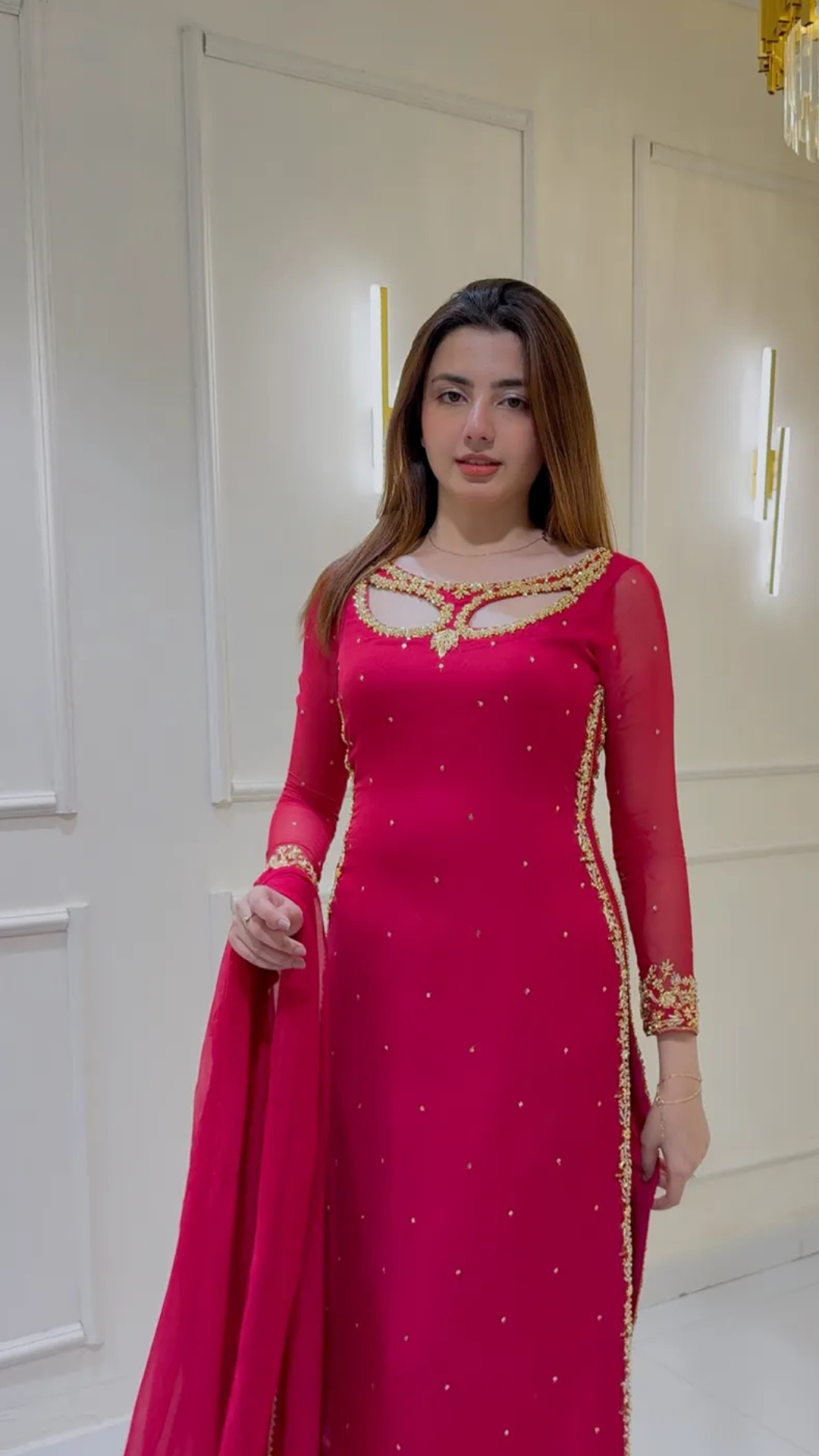 Divya Faux Georgette Palazzo Suite with Sequce work and Dupatta