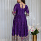 New Collection Pure Chinon Silk Gown-Pant Set with Dupatta and Heavy Embroidery
