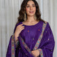 New Collection Pure Chinon Silk Gown-Pant Set with Dupatta and Heavy Embroidery