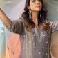 Embroidered Pure Shimmer Organza Shirt & Ombré Dupatta with Pure Crepe Bottoms