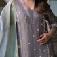 Embroidered Pure Shimmer Organza Shirt & Ombré Dupatta with Pure Crepe Bottoms
