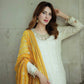 WHITE GEORGETTE EMBROIDERY SEQUENCE SALWAR SUIT