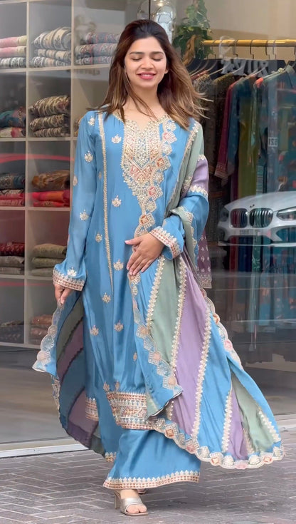 Designer Party Wear Look Heavy Faux Georgette Suit