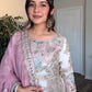 Premium Partywear Suit in Pastel Blush & Teal
