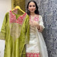 Off White Premium Designer Readymade Top Sharara Plazzo & Dupatta