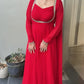 Elegant Party Wear Gown Ensemble with 9mm Sequence Embroidery & Moti Lace