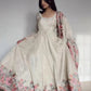 Elegant Fully Stitched Gown Ensemble with Heavy Embroidery and Butter Silk Pant
