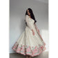 Elegant Fully Stitched Gown Ensemble with Heavy Embroidery and Butter Silk Pant