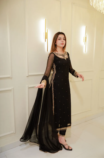 Divya Faux Georgette Palazzo Suite with Sequce work and Dupatta