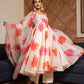 Trendy Designer Gown Set Featuring Fancy Digital Print with Pant and Dupatta